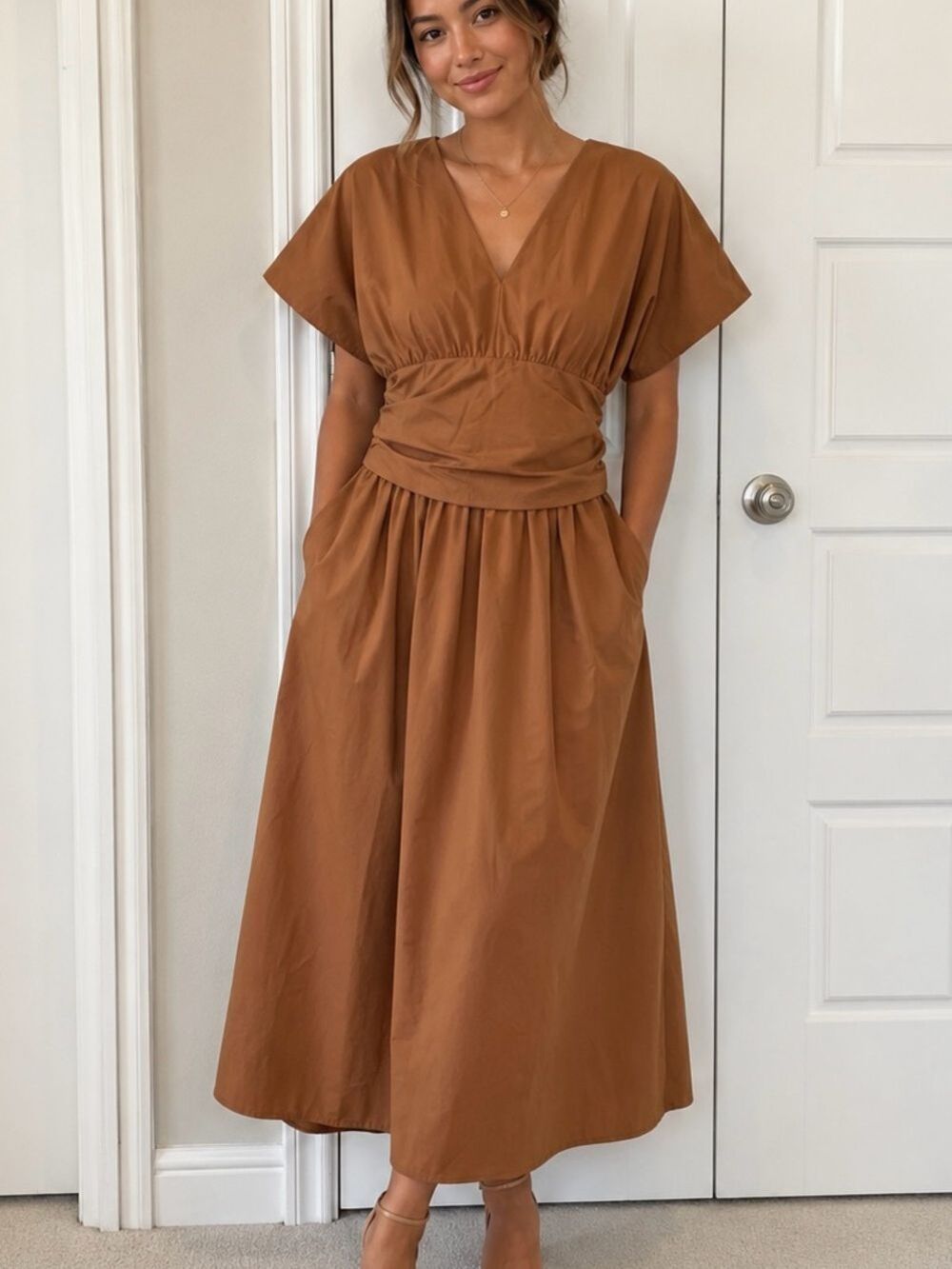 NWT Maxi Dress in Chestnut Brown Size XL